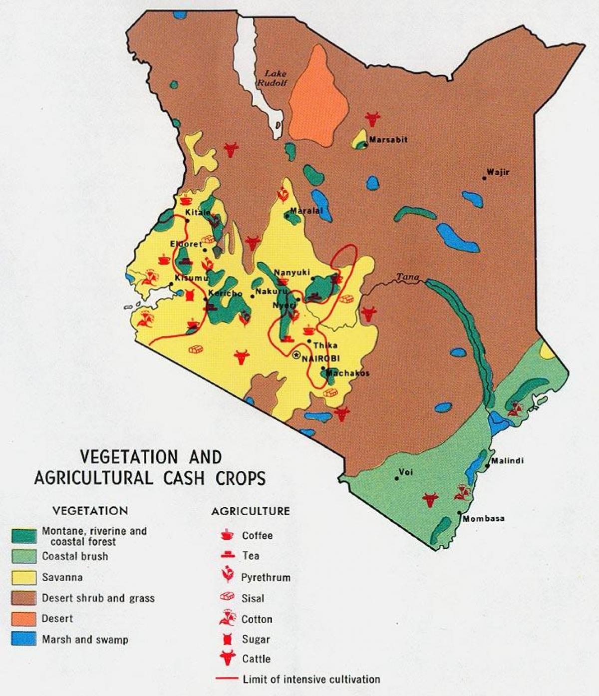 карта Кенији природних ресурса
