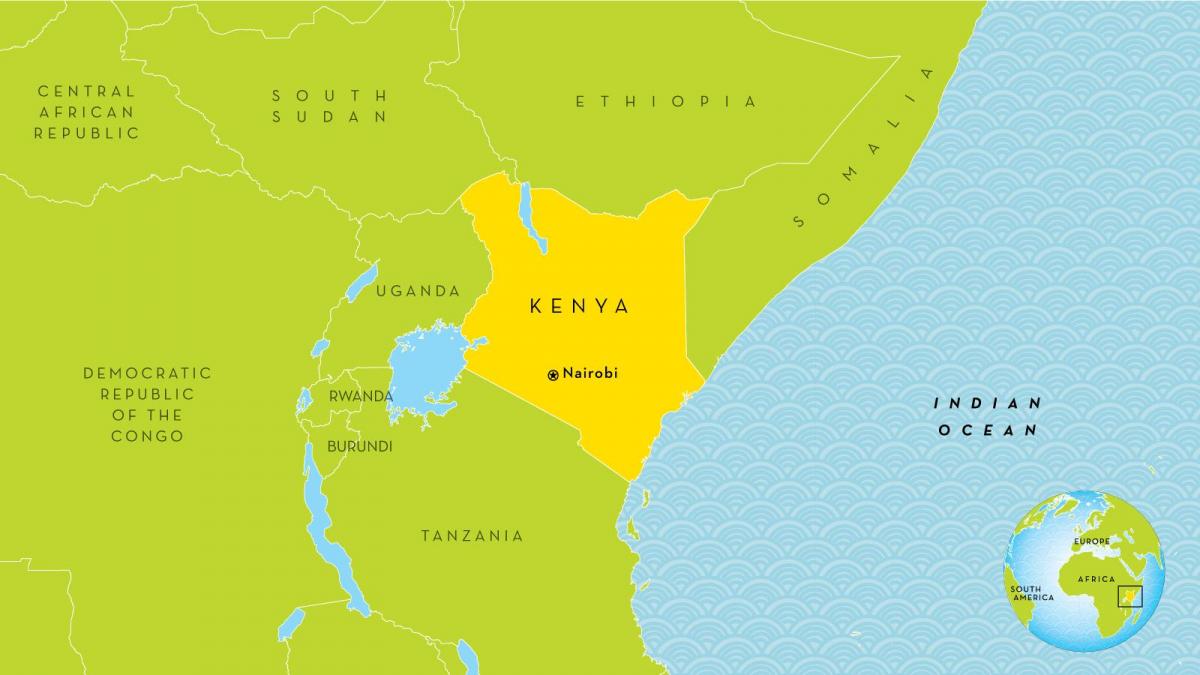 Најробију, Кенија на мапи
