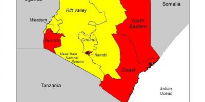 Карта Кенији маларије