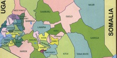 Округа Кенији на мапи