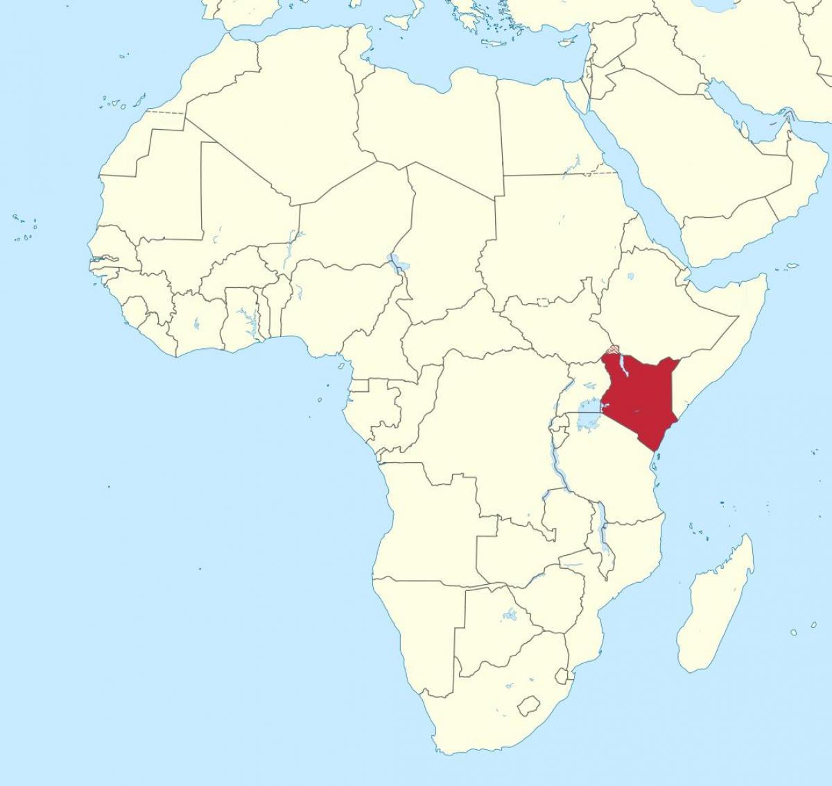карта Африке, показујући Кенији