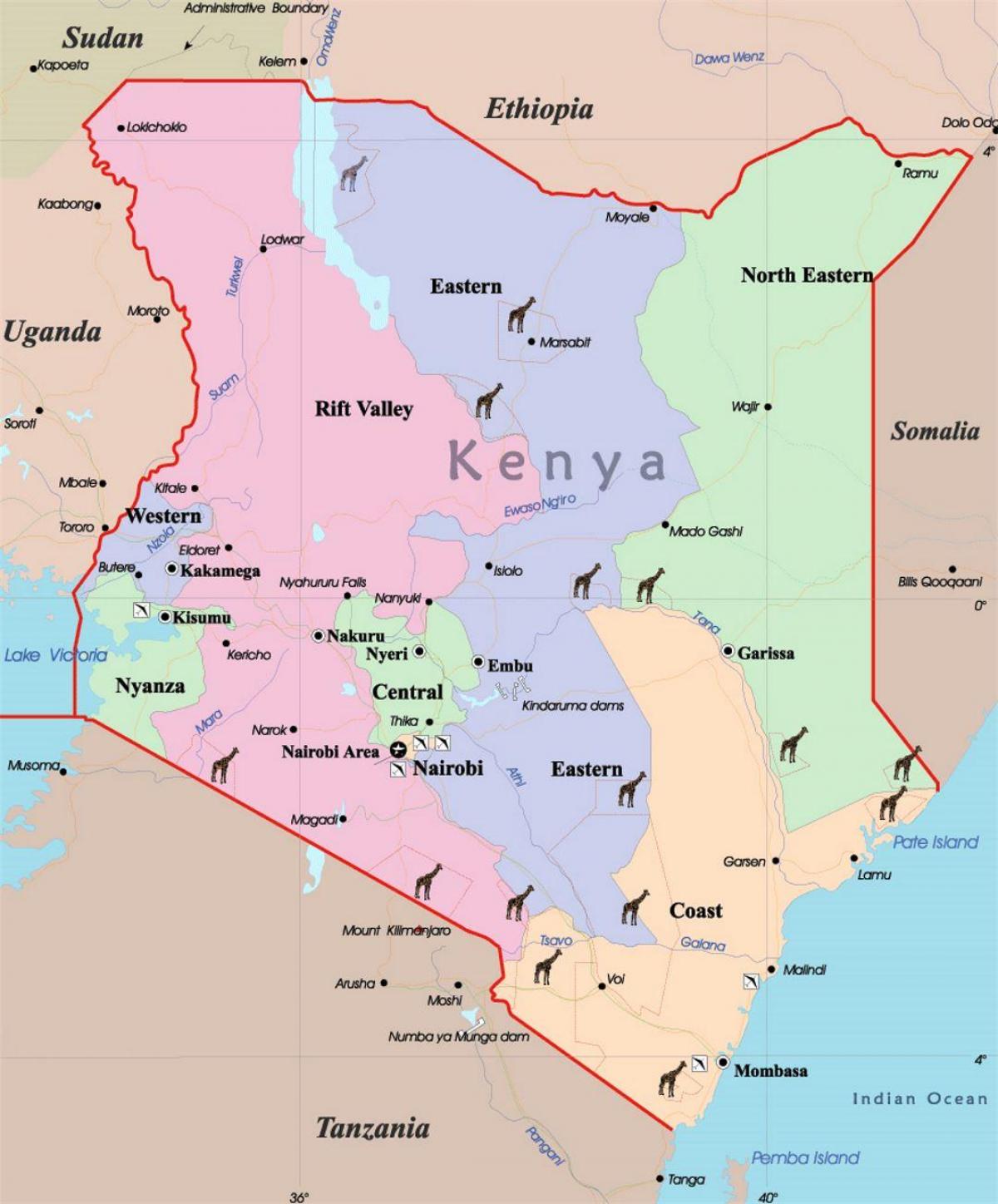 карта Кенији