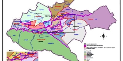 Границе изборних округа Кенији на мапи