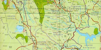 Карта централној Кенији