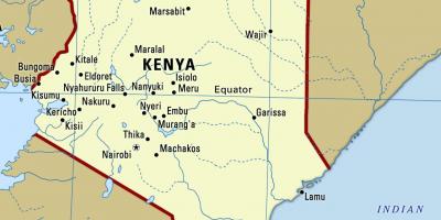 Карта Кенији са градовима