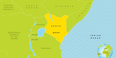 Најробију, Кенија на мапи