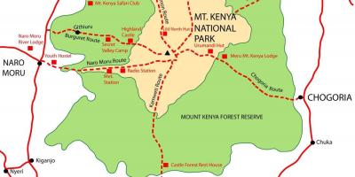 Карта планина Кенија